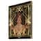 Designart - Retro Women In Golden Art Deco Geometrics I - Modern Print on Natural Pine Wood
